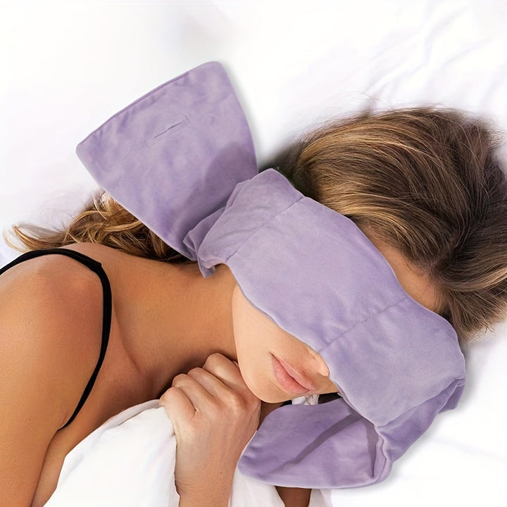 1pc Polyester Eye Mask Gentle Pressure Sleep Mask for Sleep Travel  Relaxation LightBlocking Design Heatable  Coolable Gravity Bead Filled Machine Washable Solid Color No Power Required BatteryFree