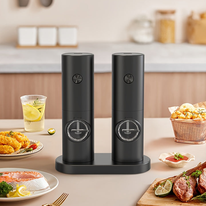 12pcsset Pepper Grinder Household Sea Salt Ginder Electric Adjustable Spice Grinder Automatic Sea Salt Mill Reusable Pepper Crusher For Kitchen Camping BBQ Kitchen Gadgets Kitchen Supplies 599cmX508cmX188cm