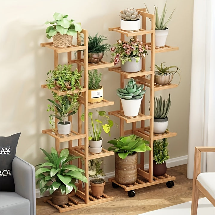  Bamboo Plant Stand MultiTier Wooden Flower Pot Rack  DU2F