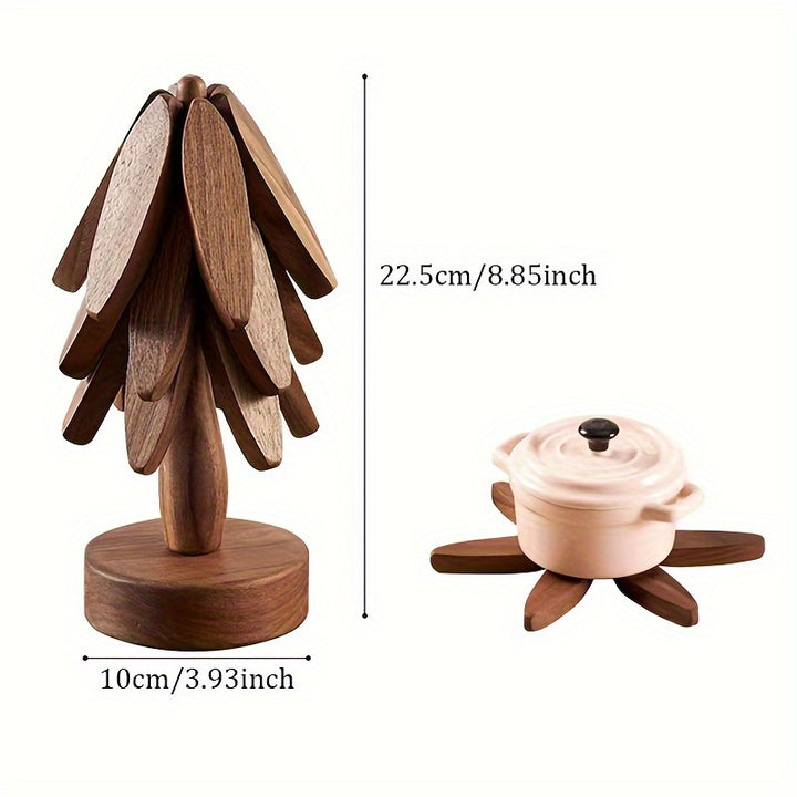 Walnut Wood HeatResistant Dining Table Mat  AntiScald Pot  Bowl Holder Coaster for Kitchen and Restaurant Use
