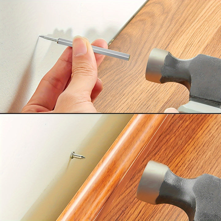 Hot Selling 100pcs Invisible Skirting Board Nails  DoubleHeaded Seamless  RustResistant Carbon Steel Screws with Easy Install Sleeve Tool