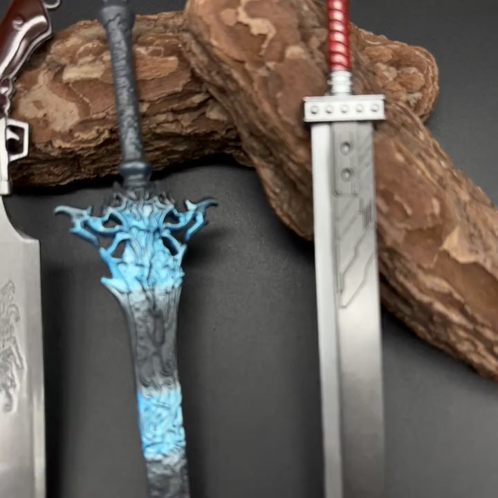 3pcsset Game Weapon Sword Model Keychain Mens Sword Pendant Keychain Ornament Perfect Gift For Holiday Party