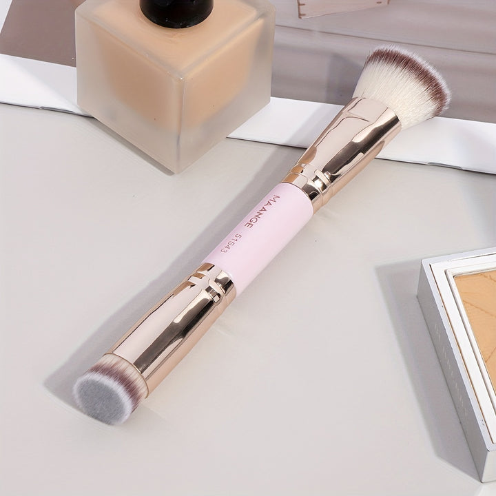 MAANGE 1pc Double Head Foundation Makeup Brush Flat Head Makeup Brush Contour Brush Portable Makeup Tool
