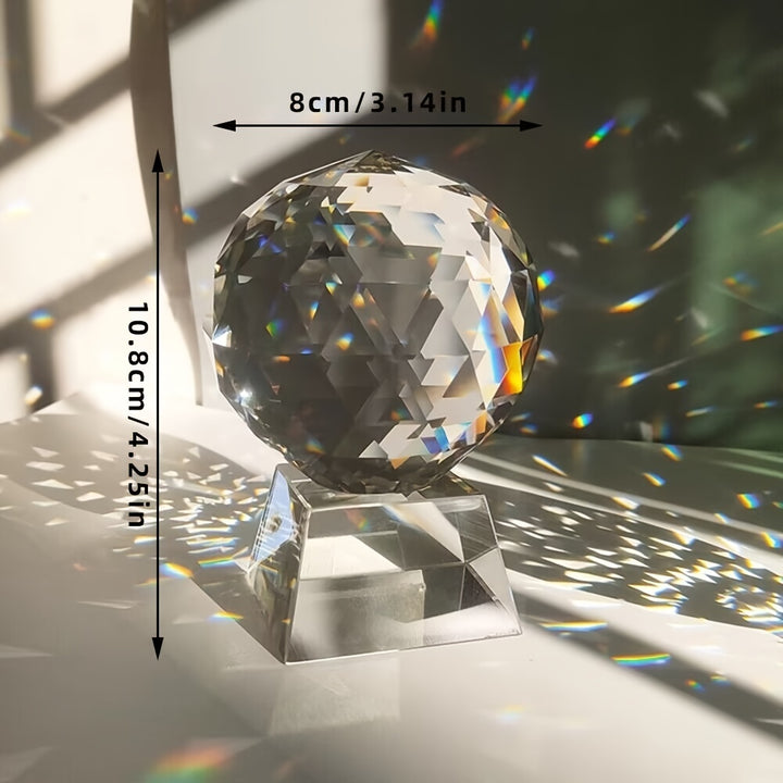 1pc Crystal Ball Ornament Faceted Ball Ornament Glass Multicut Faceted Ball Rainbow Machine Refractor Crystal Photography Props Simple Modern Decoration Sunshine Catcher