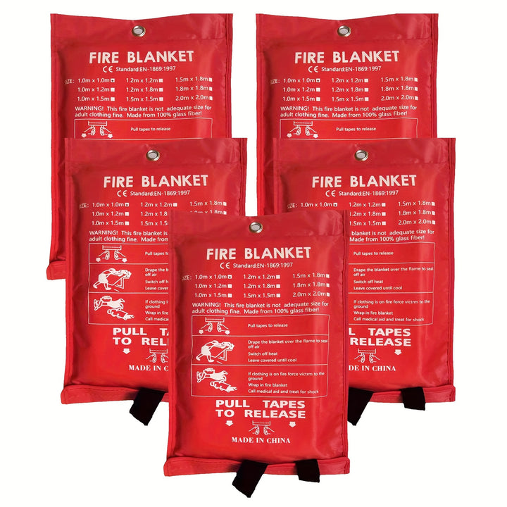 5pcs Emergency Fire Blanket Fire Extinguishing Blanket Fireproof Blanket Flame Retardant Blanket Fireproof Safety Blanket For Home Kitchen School BBQ Car Office Warehouse