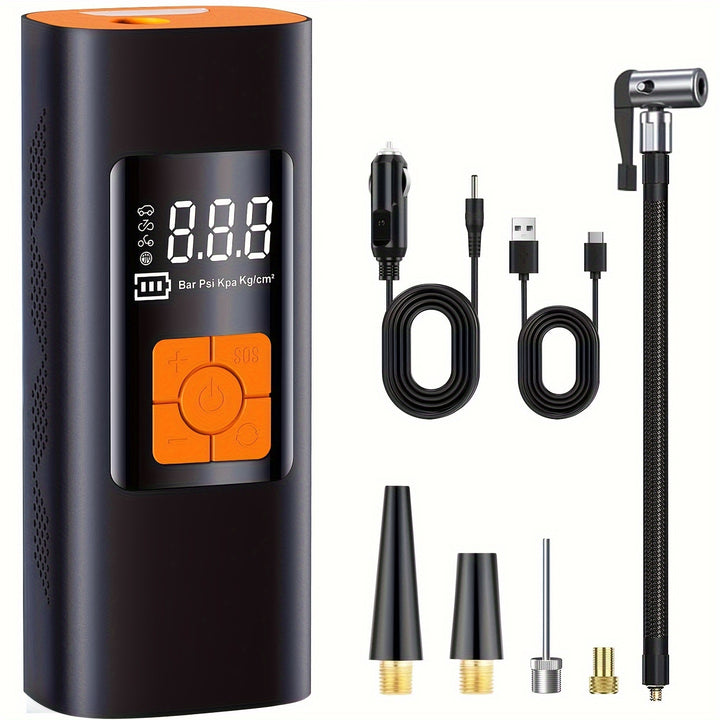 6000mah Large Capacity 150PSI Rechargeable Air Pump Mini Compressor Inflator Portable Compressor Digital Bike Car Tyre Inflator Tire Pump