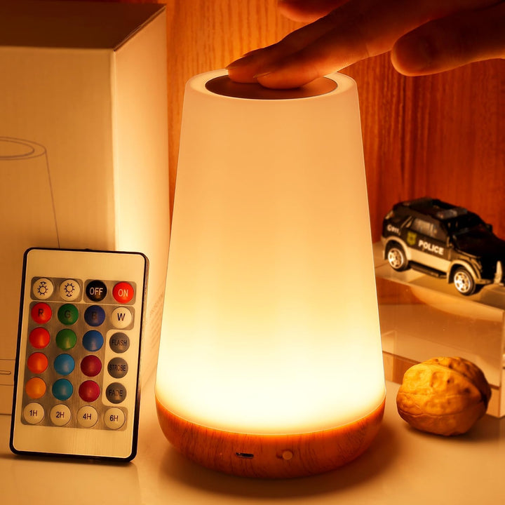THAUSDAS Night Light Dimmable Touch Lamp for Bedroom Portable Table Bedside Lamp 5 Brightness  13 RGB Colors Night Lights for BedroomBaby NurseryBathroomHallwaysLiving Room