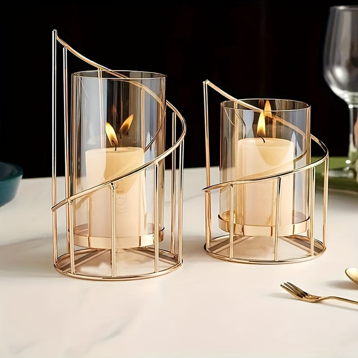  Rotating Golden Metal Candle Holder Decor  CFN2