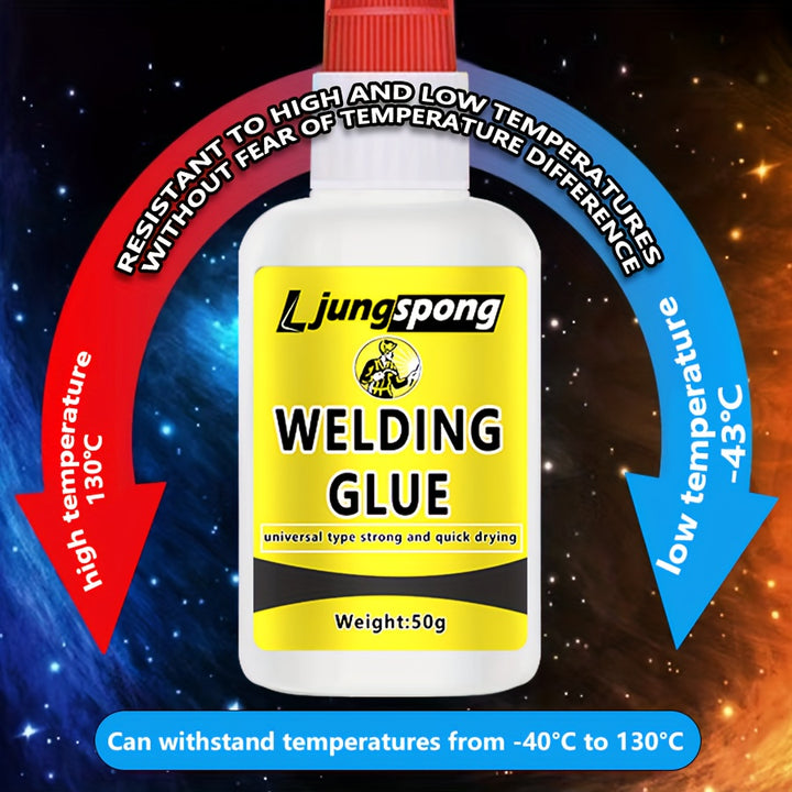 Ljungspong Welding Glue 50g Quick Drying Liquid White Glue WaterResistant Suitable for Metal Wood Plastic Magnet Ceramic Glass Stone ABS  More Bottle Container