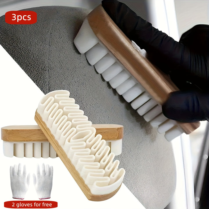 1pc Automotive Interior Cleaning Tool A Silicone Cleaning Brush And A Pair Of Gloves Car Beauty Care Brush Seat Detail Brush Car Accessories