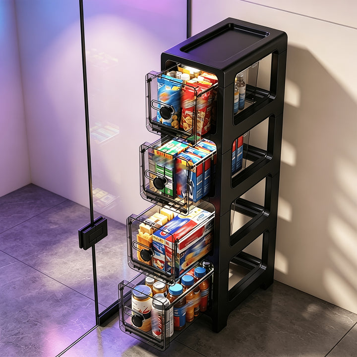 Large Stackable Storage Cabinet with Lid  Wheels  SA92