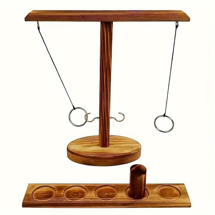 Wooden Hook and Ring Game IndoorOutdoor Fun for Adults  TJR6BN8