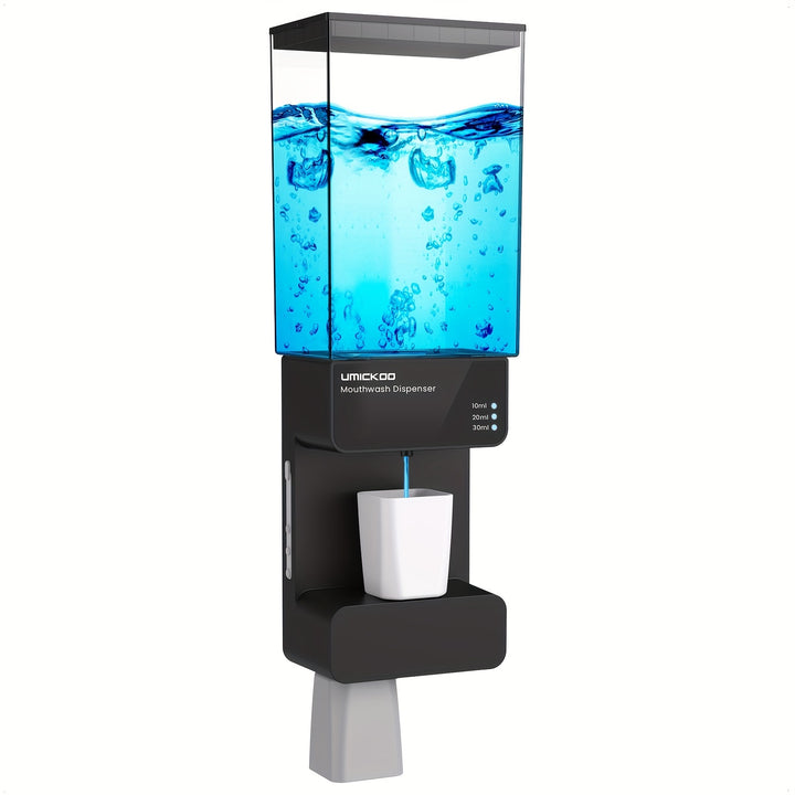 1pc Automatic Mouthwash Dispenser Touchless 700mL Wall Mounted Mouth Wash Dispenser For Bathroom With Magnetic Cups