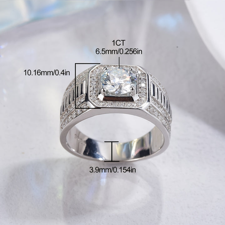 Luxury 1ct Moissanite Mens Wedding Ring  C73V
