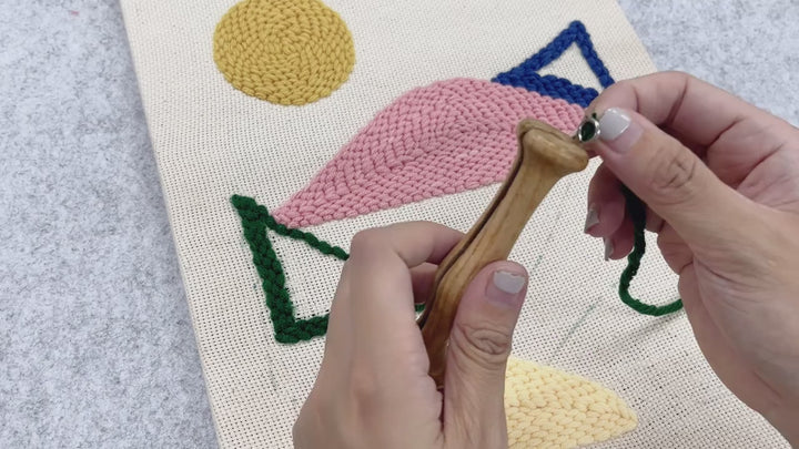 DIY Punch Needle Kit with Wooden Frame  3556cm x 254cm or 2388cm x 2388cm  Includes Yarn Adjustable Plastic Pen  Side Opening Tool  Red Plant Theme Craft Set by HAND U JOURNEY