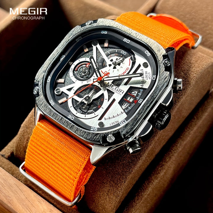 MEGIR Chronograph Skeleton Quartz Watch  JJJ5