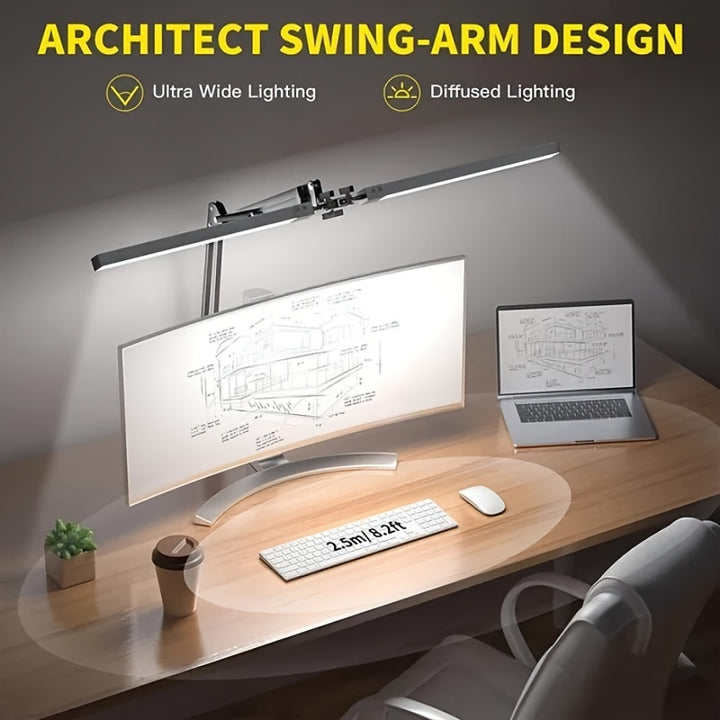Dual Head LED Desk Lamp with Clamp Dimmable Adjustable USB Powered  NJ9883