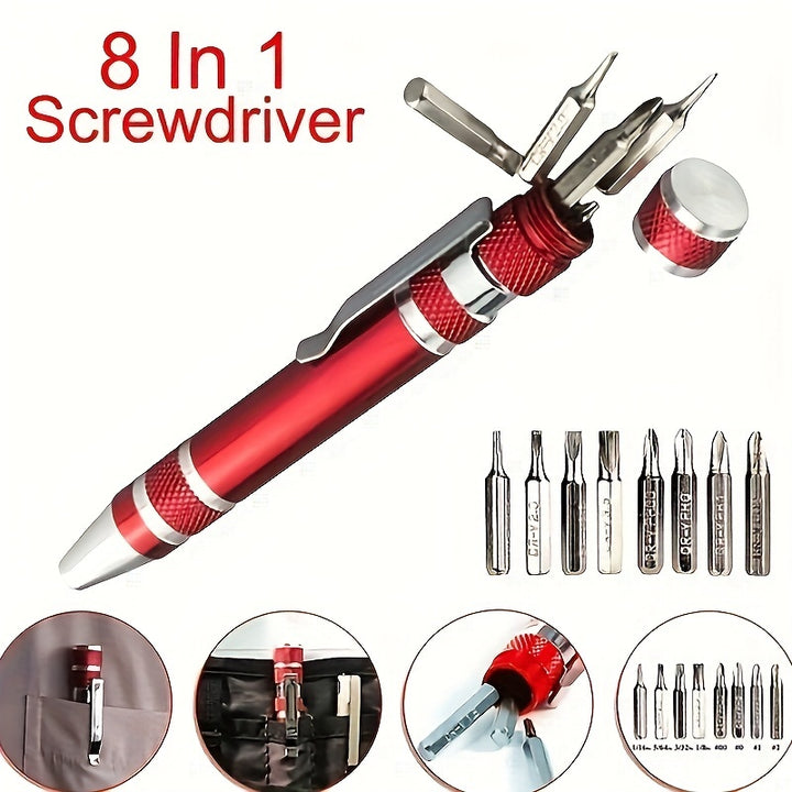 8in1 Magnetic Screwdriver Set  Durable Aluminum Alloy Portable with Detachable Cover Phillips Head for DIY  Industrial Use