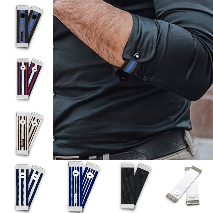 Elegant Shirt Sleeve Holders  2Pack Sleeve Garters AntiSlip Elastic Armband Shirt Sleeve Cufflink Extensions Simple Polyester Style Accessory for Men and Women  White