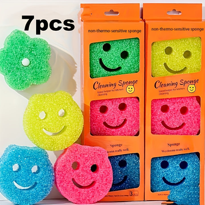 7pc Happy Pattern Cleaning Sponges  SA22