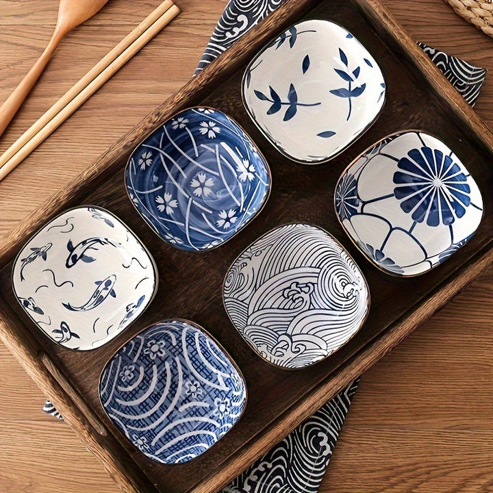6pcs Set Vintage Japanese Ceramic Dipping Bowls  P0DJ