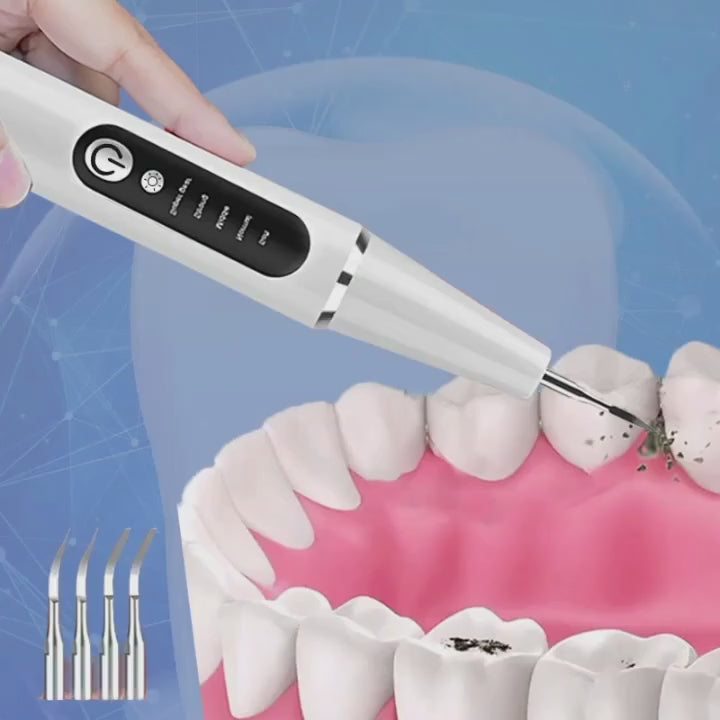 1pc Tooth Cleaner Tooth Cleaner With LED Light Rechargeable Tooth Cleaning Kit 4 Interchangeable Brush Heads TypeC Charging