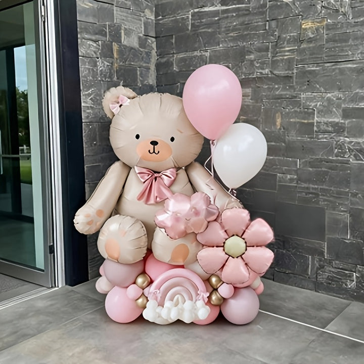 Cream Bear  Cloud Balloon Column SetAML BEAR