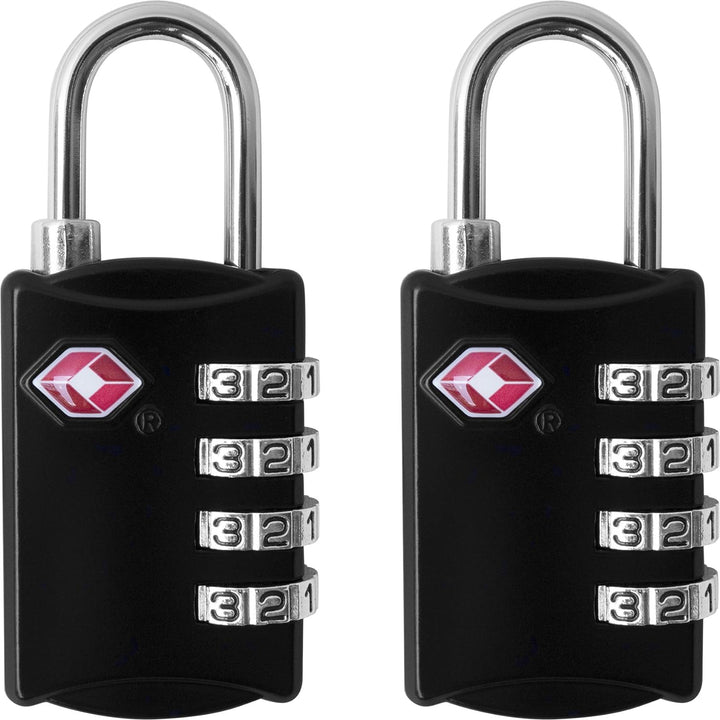 4Digit TSA Steel Luggage Lock  Black  A38B