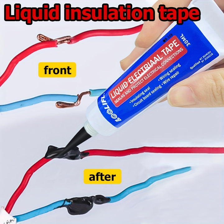 Versatile 30Ml Liquid Insulation Glue  Black  White Ideal For Power And Data Cable Repair Wire Sealing Automotive Wiring Fixes Circuit Board Insulation