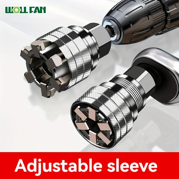 WOLLFAN Adjustable Socket Wrench  MultiFunctional Hex Screw  Nut Tool Set Durable Metal with Paint Finish