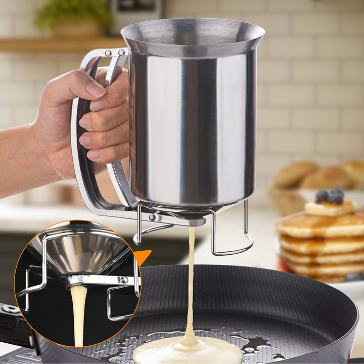 Choxila 24Oz Stainless Steel Pancake Batter Dispenser  Handheld NoDrip FunnelGDRZ