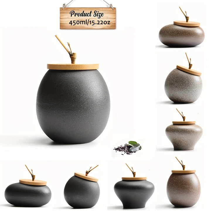 AvantGarde Ceramic Tea Jars with Bamboo LidsAMLCwspc