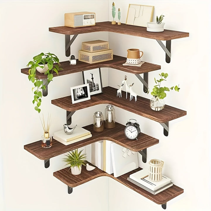 Rustic BrownRoom Wooden Wall Shelf  DIK1