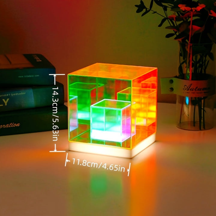 Modern USBPowered 3Color Square Night Light  Perfect for Gaming Rooms Bedrooms  Desktops