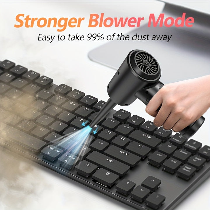 Compressed Air Respirator 4000 Mah Electric High Power Dust Collector Continuous Speed 51000 RPM Compressed Air Dust Collector With LED Lights Clean Computer Keyboards Cars Furniture Pets