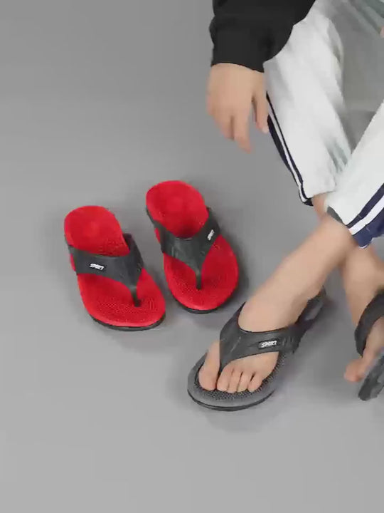 Men Acupressure Massage Reflexology Flip Flops Shock Absorption Lightweight Non Slip Thong Sandals For Indoor Outdoor Beach Summer