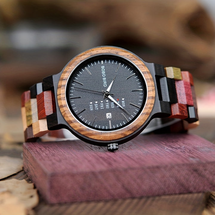 BOBO BIRD Colorful Wood Couple WatchesNOT8
