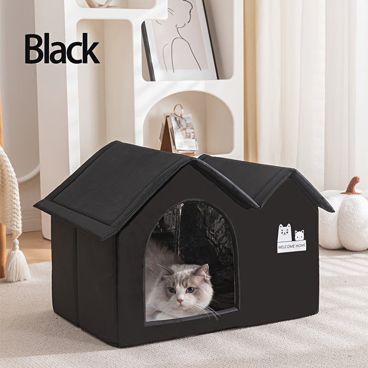 Waterproof Oxford Fabric Pet House  DualTop Villa Style Cat  Dog Bed  SS00