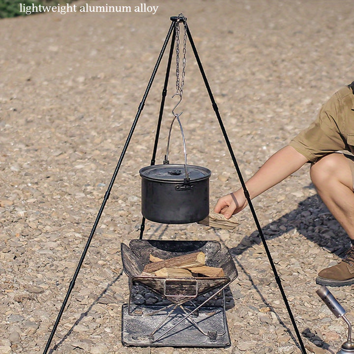 Gorworks Portable Aluminum Alloy Tripod  Foldable Campfire Stand for Outdoor Cooking BBQ  Picnics