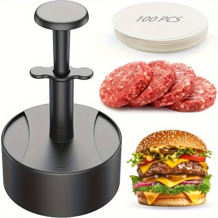 Hamburger Press Set 1029 cm Durable Plastic Patty Maker For Stuffed Burgers Beef  Veggie Patties Ideal For Bbq  Kitchen Use Includes Optional Parchment Paper Burger Press Patty Maker