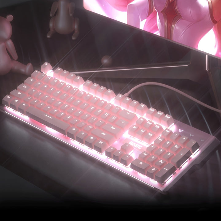Snow Pink Mechanical Keyboard Wired RGB  P6BJ