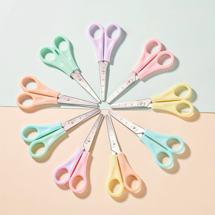  Colorful Ruler With Scale Scissors  FJBI