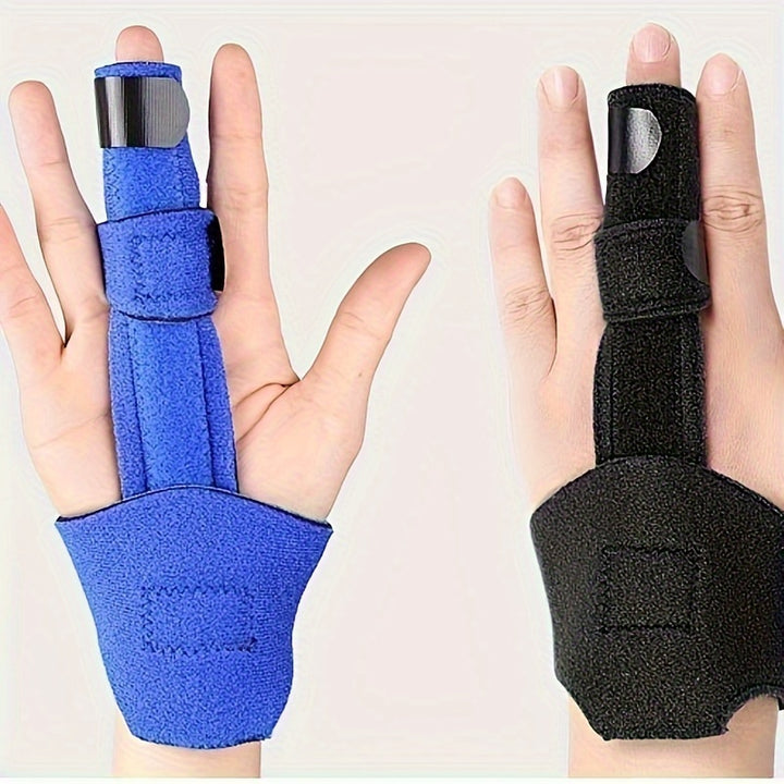 Adjustable Compression Finger Splint  Sports Protection Brace for Broken Fingers Trigger Relief  Polyester Dry Clean Only  Available in Gray Blue Black Perfect for Thanksgiving