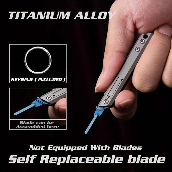 Innovative UltraLight Titanium Alloy Folding Scalpel Handle  Keychain Edc Art Cutter Manual Telescoping Craft Tool  Supplies Compatible With No11 Blades Portable  Durable For Precision Cutting Anytime Anywhere
