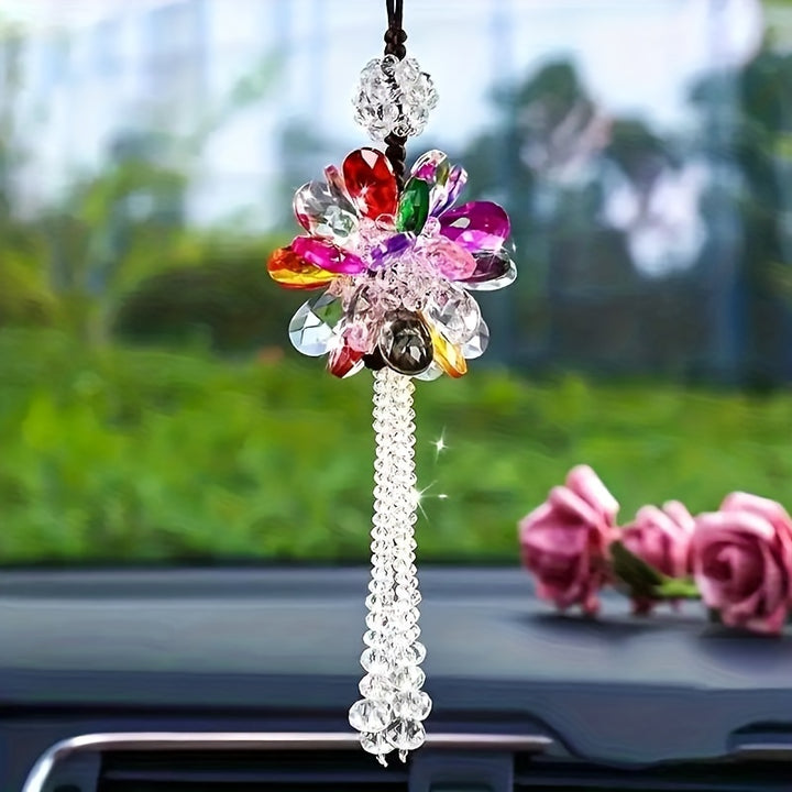 Crystal Peony Car Pendant  AGKN