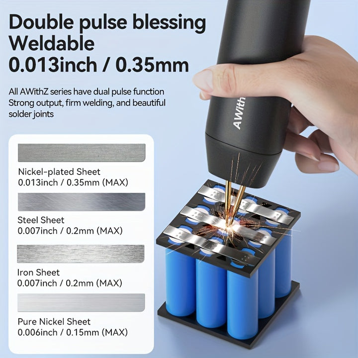 1pc Battery Spot Welder Handheld Spot Welder 11 Gear Adjustable Automatic And Manual Modes Battery Welder For 18650 Battery Welding Nickel Sheets Iron Stainless Stee