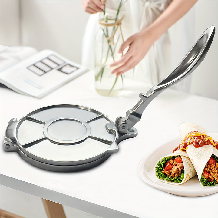 1pc Versatile Manual Tortilla Press  Perfect For Cornbread Pancakes  More  Durable Aluminum FoodSafe Kitchen Gadget For Home Restaurant Camping