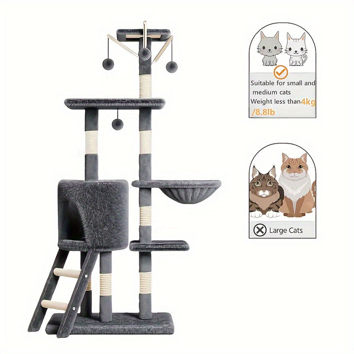 1pc Cat Tree For Indoor Cats MultiLevel Cat Tower Cat Scratching Post Cat Supplies61YY