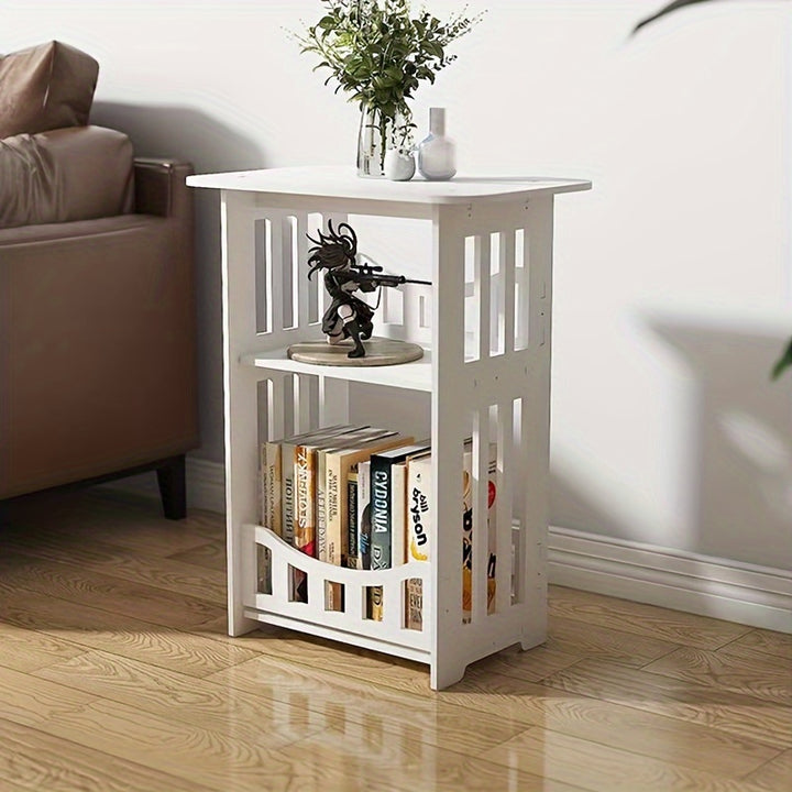 1pc Double Layer Nordic Bedside Table Modern Simple Bedroom Storage Cabinet Living Room CoffeeIJPW