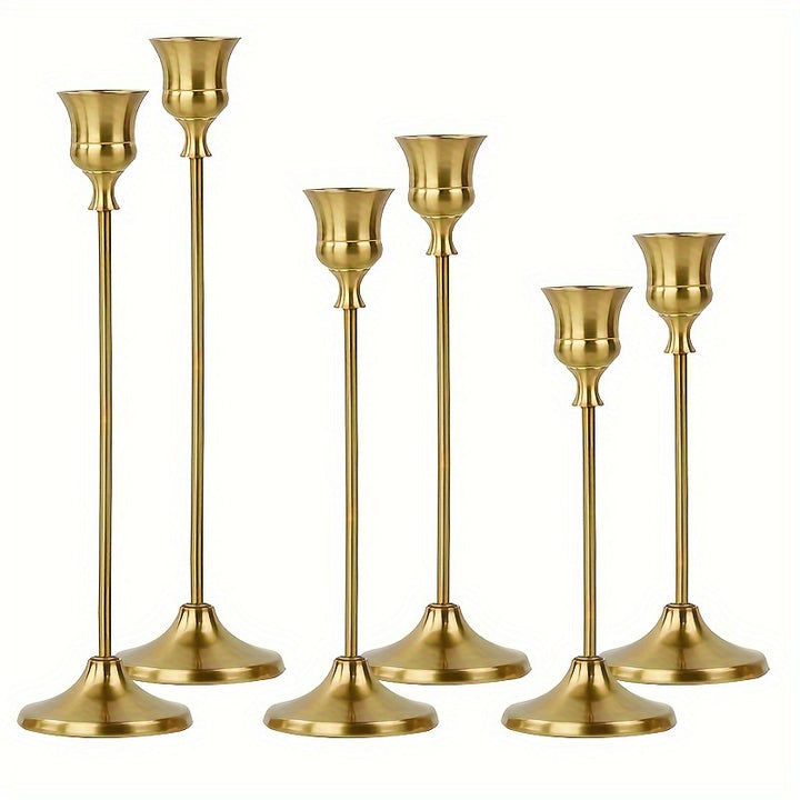 36pcs Vintage Style Metal Taper Candle Holders Set Polished Finish for Wedding Centerpieces Party Table Decor Romantic Dining Atmosphere Versatile for Events Receptions Birthdays Home Decor  Christmas Halloween Easter New Year ValentineS Da